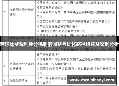 篮球比赛裁判评分机制的调整与优化路径研究及案例分析